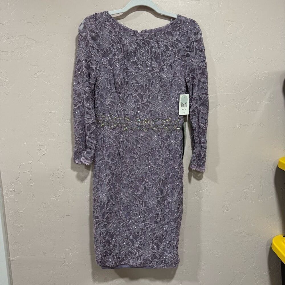 New Purple Lace Beaded Waist Jackie Jon New York Size 6